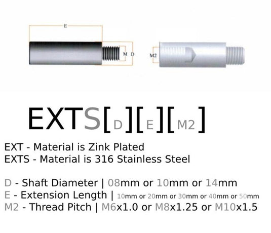 Strut Shaft Extension (Stainless Steel)