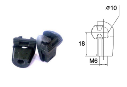 10MM P/Swivel Cup 18MM Cent M6X1 Pls-18