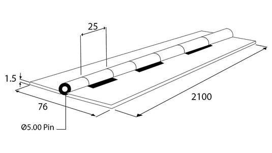 Piano Hinge Stainless Steel 304 (S/S Pin)