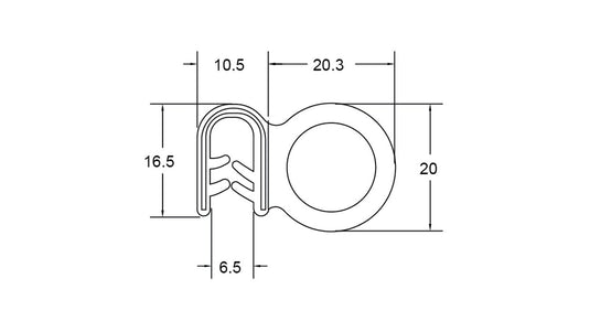 Pinchweld Black Large Side Seal - Vmcn054Aa