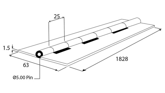 Piano Hinge Stainless Steel 304 (S/S Pin)