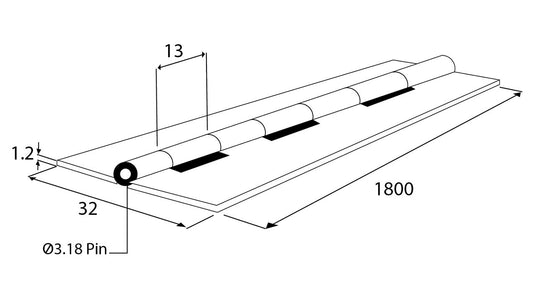 Piano Hinge Stainless Steel 304 (S/S Pin)