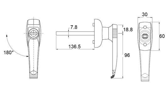 Lift & Turn Handles (Chrome - Key 92268)