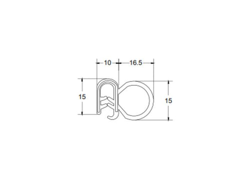 Pinchweld Black Large Side Seal - Vmcn054