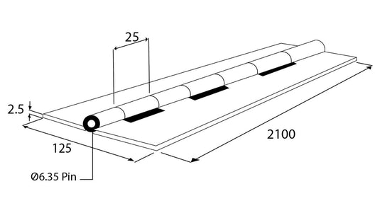 Piano Hinge Galvabond (Brass Pin)