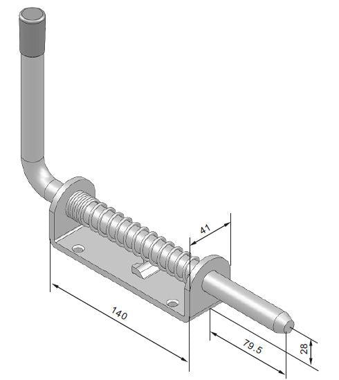 Spring bolt 264mm(L) 16mm(Dia) z/p